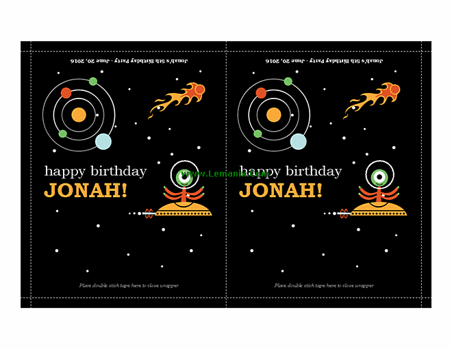 Birthday Party Candy Wrappers Microsoft Publisher Templates