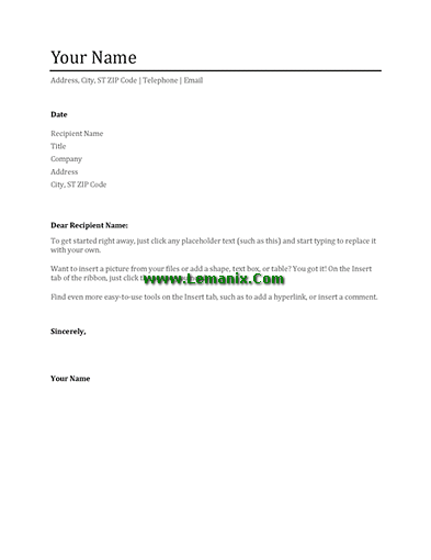 Professional Cover Letter Templates
