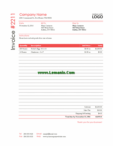Sales Invoice Microsoft Publisher Templates