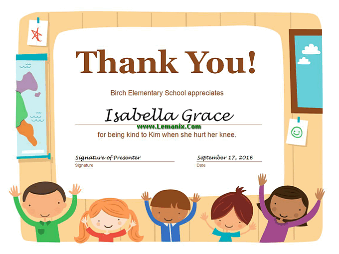 Thank You Certificate Free Publisher Templates