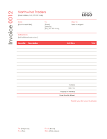 Sales Invoice Template In Red Theme