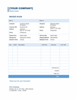 Template For Sales Invoice In Blue Theme