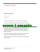 Business Company Memo Template Word