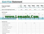 Cash Flow Statement Microsoft Excel Templates
