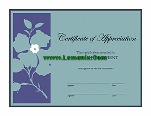 Certificate Of Appreciation Microsoft Publisher Templates