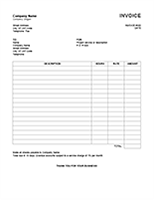 Invoice For Services Template With Hourly Rates