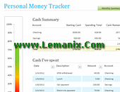 Personal Money Tracker Microsoft Excel Templates