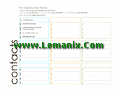 Publisher Templates Multi-colored Family Contact List